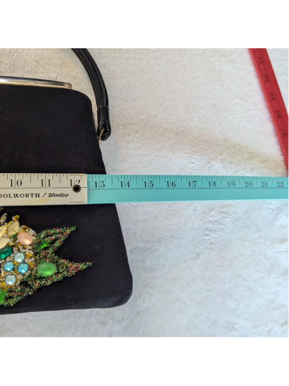 Caron of Houston Vintage Black Bejeweled Cornucopia Clutch